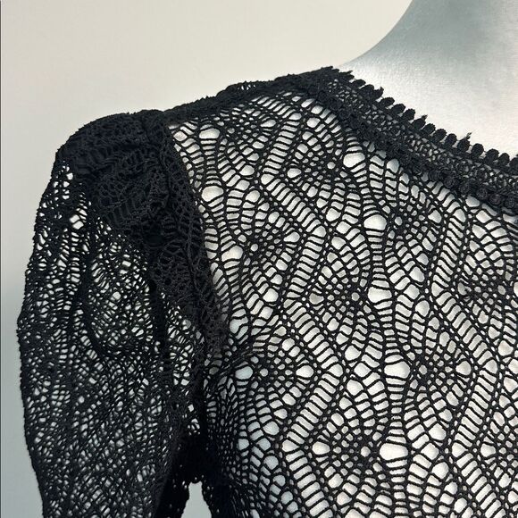 Rare Sabina Musayev Black Lace Maxi Dress Sheer, Long Sleeve, Boho Formal (S/M) - Picture 8 of 14